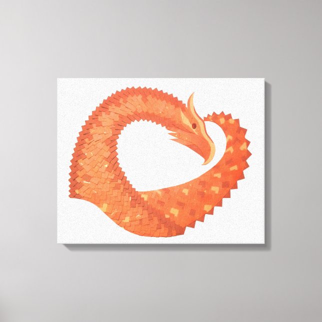 Orangefarbener Herzdrache Leinwanddruck (Vorderseite)