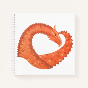 Orangefarbener Herzdrache Notizbuch