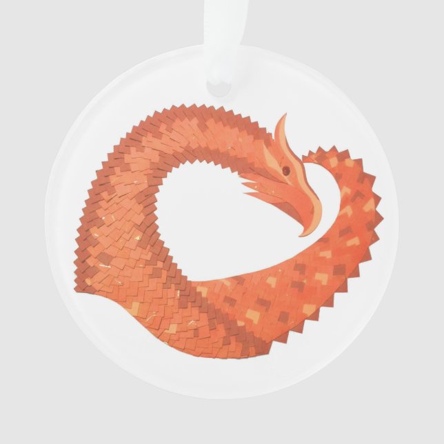 Orangefarbener Herzdrache Ornament (Vorderseite)