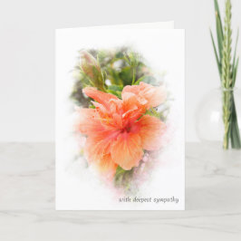 orangefarbener Hibiskus für Beileid Karte