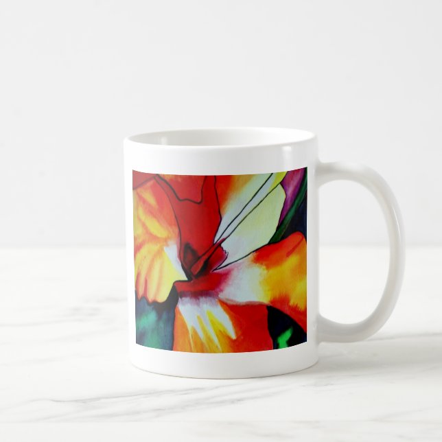 Orangefarbener Hibiskus Tropische Blume Aquarellku Tasse (Rechts)