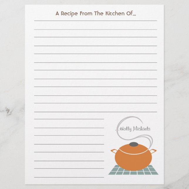 Orangefarbener Kochtopf aus der Küche von..Letterh (Vorderseite)