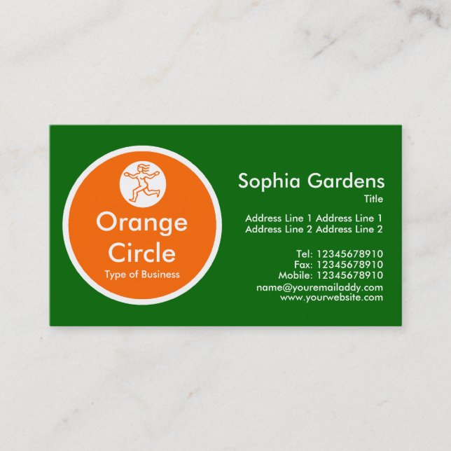 Orangefarbener Kreis - grün Visitenkarte (Vorderseite)