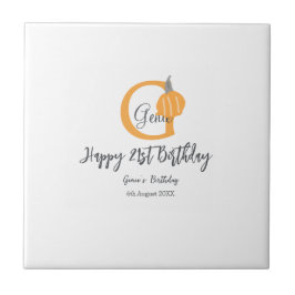 Orangefarbener Kürbis zum Herbst 21. grauer Fall Fliese