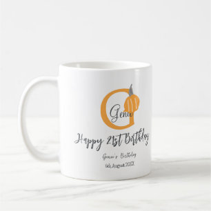 Orangefarbener Kürbis zum Herbst 21. grauer Fall Kaffeetasse