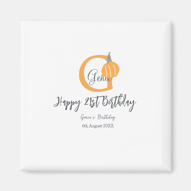 Orangefarbener Kürbis zum Herbst 21. grauer Fall Magnet (Vorne)