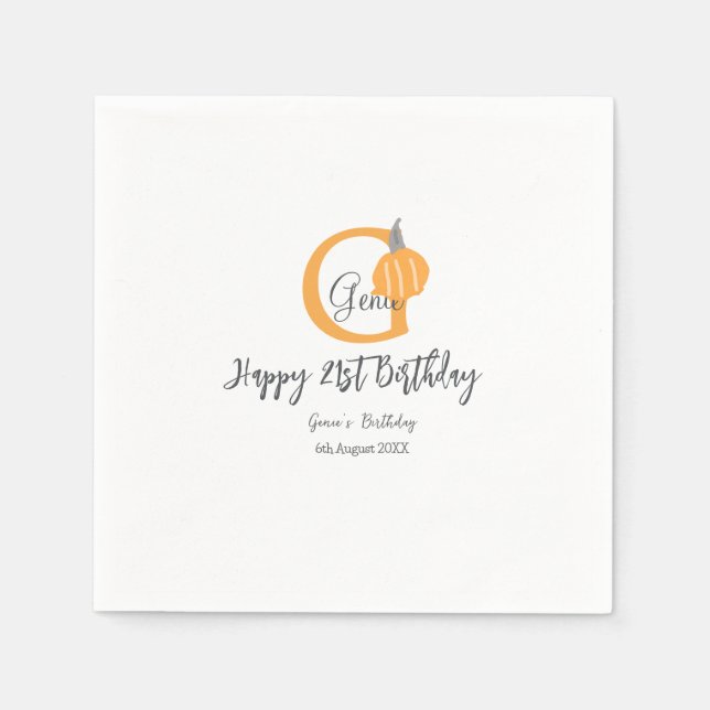 Orangefarbener Kürbis zum Herbst 21. grauer Fall Serviette (Vorderseite)