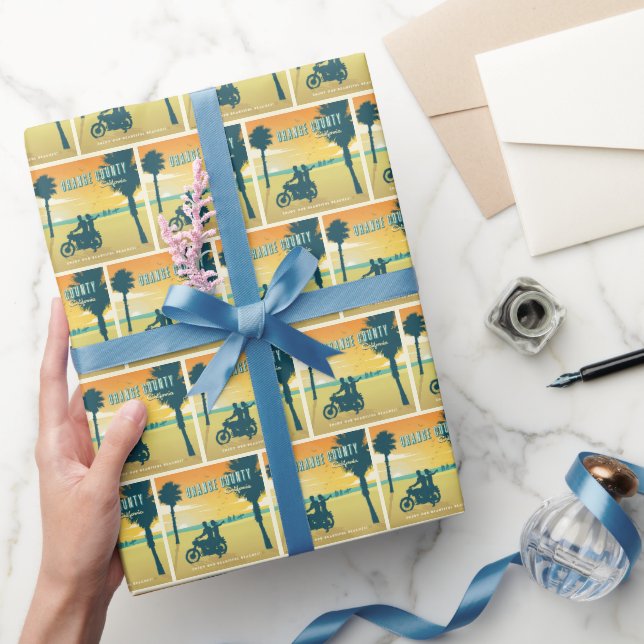 Orangefarbener Landkreis, kalifornische Strände Geschenkpapier (Schenken)