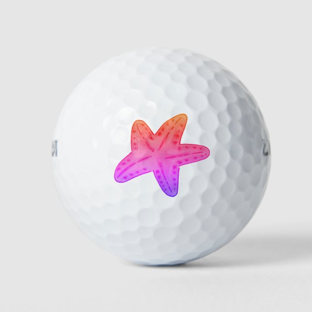 Orangefarbener Lila Seeteufel Golfball (Vorderseite)