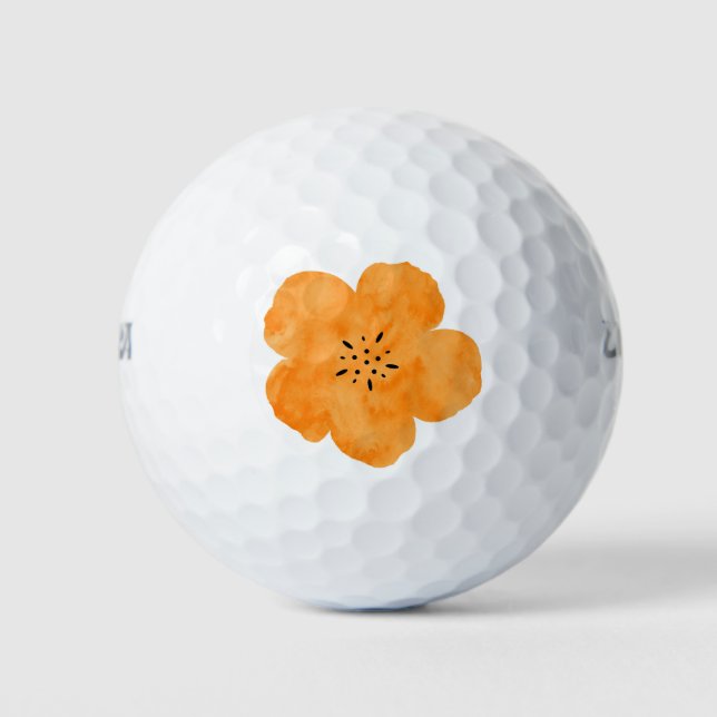 Orangefarbener Mohn 2 Golfball (Vorderseite)