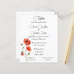 Orangefarbener Mohn Minimalistisch