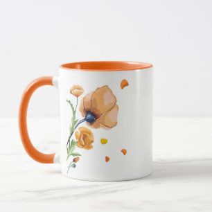 Orangefarbener Mohn Tasse