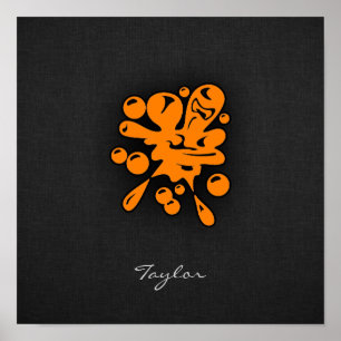 Orangefarbener Paintball Poster