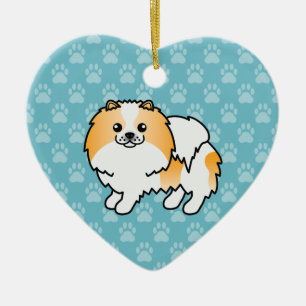 Orangefarbener Parti-Color-Spitz-Cartoon Zeichnend Keramik Ornament