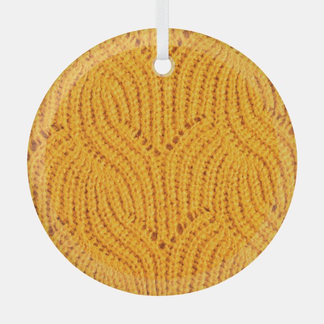 Orangefarbener Pullover, texturierter Hintergrund. Ornament Aus Glas (Vorderseite)