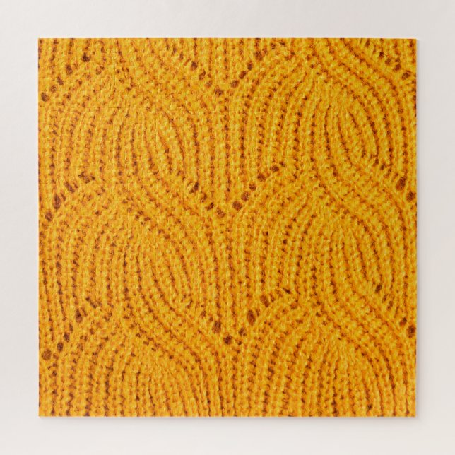 Orangefarbener Pullover, texturierter Hintergrund. Puzzle (Vertikal)