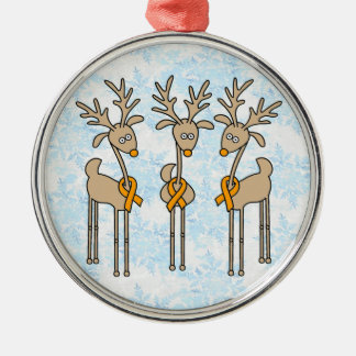 Orangefarbener Rentier Silbernes Ornament