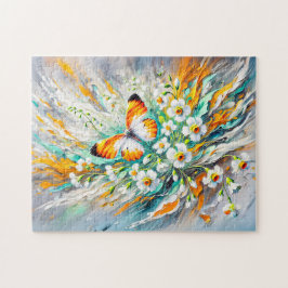 Orangefarbener Schmetterling mit Hülsenfrüchten Öl Puzzle