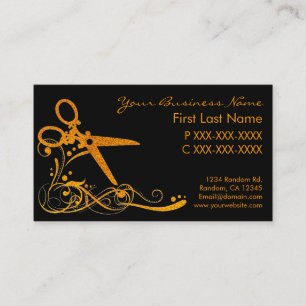 Orangefarbener schwarzer Glitzer wirbelnde Visiten Visitenkarte