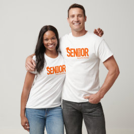 Orangefarbener SENIOR mit Graduierungskappe T-Shirt
