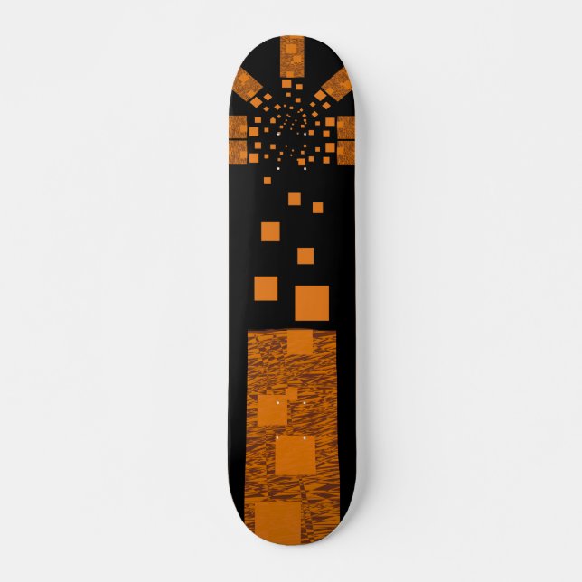 Orangefarbener Skate Quadrate Sterne Skateboard (Vorne)