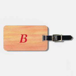 Orangefarbener Sonnenuntergang Blendet Monogramm-G Gepäckanhänger