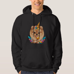Orangefarbener Spitz Eiscreme Hoodie