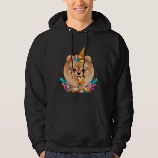 Orangefarbener Spitz Eiscreme Hoodie (Vorderseite)