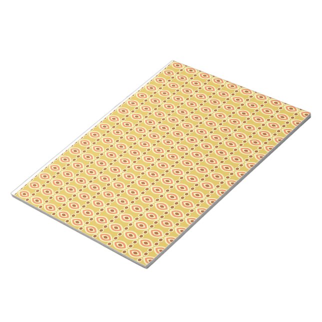 orangefarbener und gelber Hintergrund mit Kreisen Notizblock (angewinkelt)