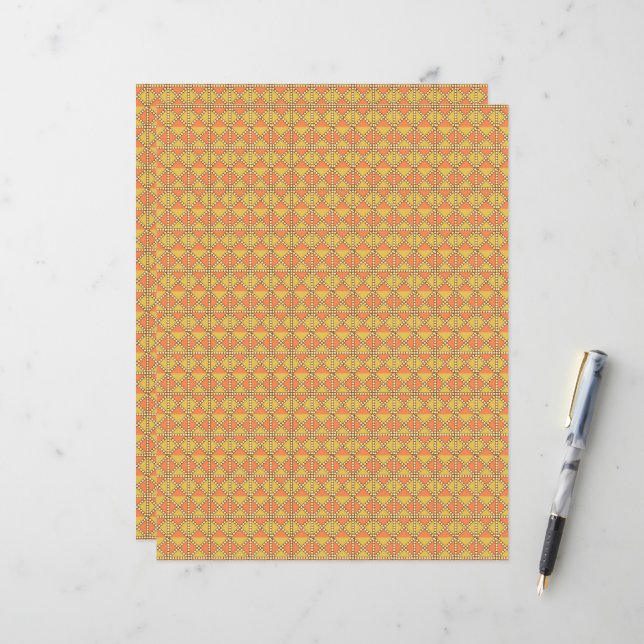 orangefarbener und gelber Hintergrund mit Muster (Vorderseite/Rückseite Beispiel)