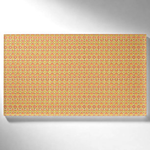 orangefarbener und gelber Hintergrund mit Muster Namenschild