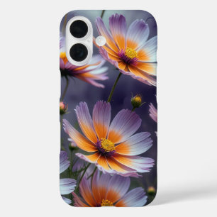 Orangefarbener und Lila Kosmos Abstrakt iPhone 16 Hülle