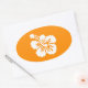 Orangefarbener und weißer Hibiskus Ovaler Aufkleber (Umschlag)