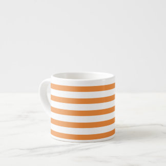 Orangefarbener und weißer Horizontalstreifen Espressotasse