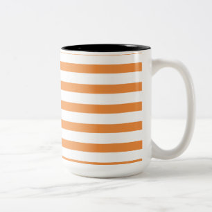 Orangefarbener und weißer Horizontalstreifen Zweifarbige Tasse
