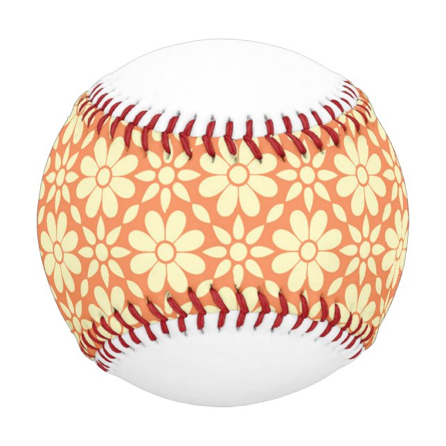 orangefarbener weißer Hintergrund mit Muster Baseball (Vorderseite)