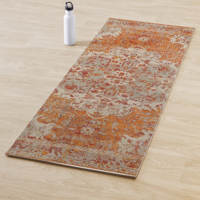 Orangefarbener Yoga-Teppich Yogamatte (Beispiel)