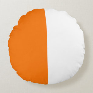 Orangefarbener Zwei-Farben-Ton Halbdunkel Rundes Kissen