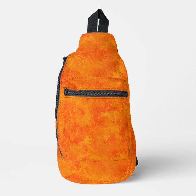 Orangefarbenes Abstraktes Muster Crossbody Bag (Vorderseite)