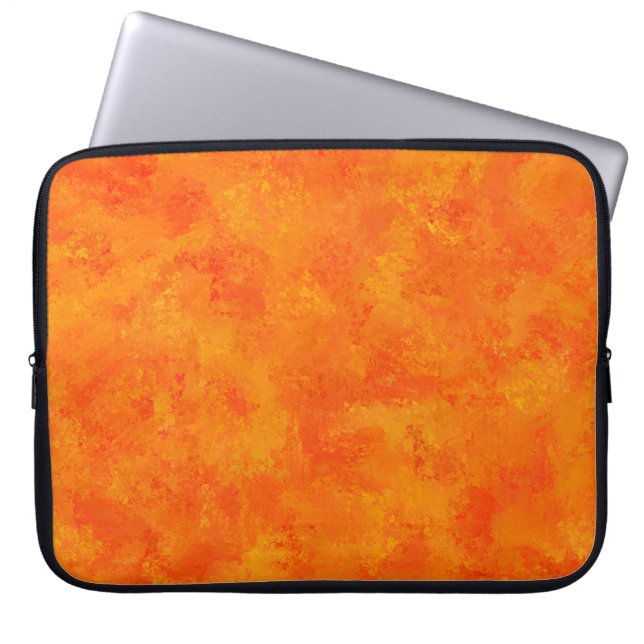 Orangefarbenes Abstraktes Muster Laptopschutzhülle (Vorderseite)