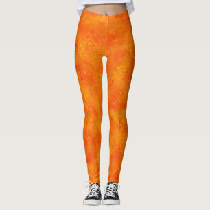 Orangefarbenes Abstraktes Muster Leggings