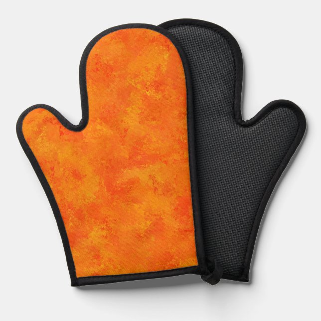 Orangefarbenes Abstraktes Muster Ofenhandschuh (Vorderseite/Rückseite)