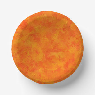 Orangefarbenes Abstraktes Muster Pappteller