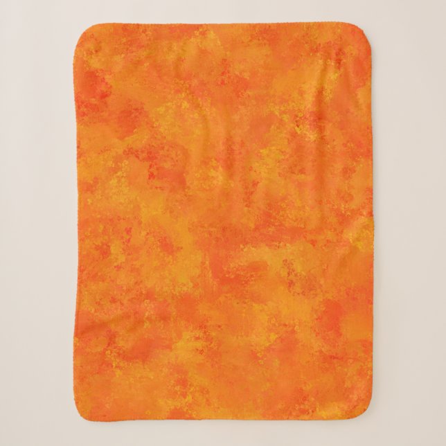Orangefarbenes Abstraktes Muster Sherpadecke (Vorderseite)