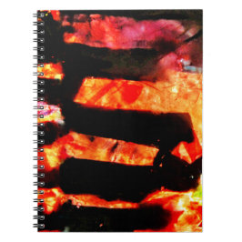 Orangefarbenes abstraktes Spiral-Foto-Notebook, ro Notizblock