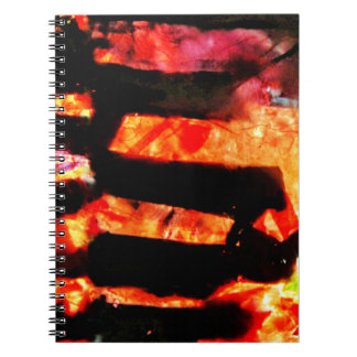 Orangefarbenes abstraktes Spiral-Foto-Notebook, ro Notizblock