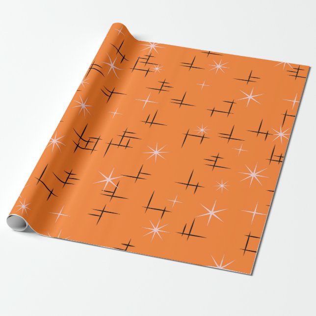 Orangefarbenes Atomalter Geschenkpapier (Ungerollt)