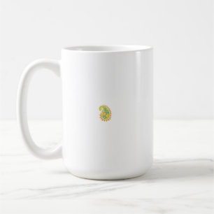 Orangefarbenes Blumenmotiv mit symmetrischen Muste Kaffeetasse