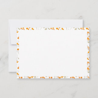 Orangefarbenes botanisches Muster Dankeskarte