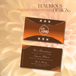 Orangefarbenes Braun mit Silberdekorationsschmuck  Visitenkarte